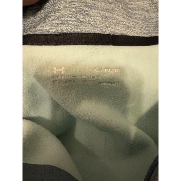 Under Armour ColdGear Mens Armour Fleece 1/2 Zip Pullover Large Heather Blue NWT - Picture 3 of 8